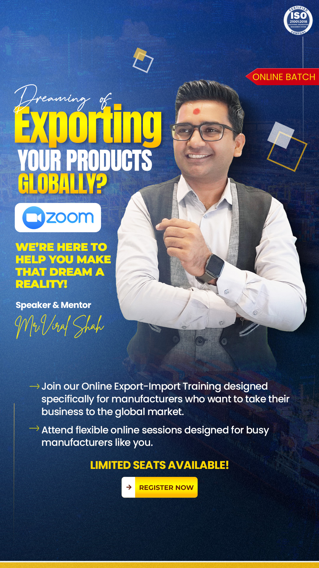 export-import business training online on zoom meeting